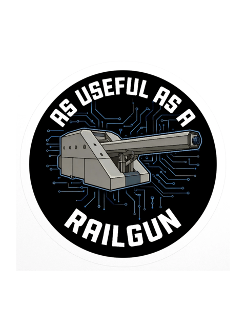 As Useful as a Railgun Sticker — TG.STICK-01